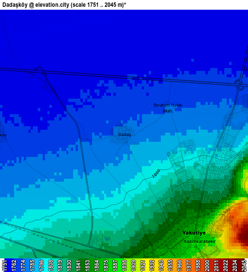 Dadaşköy elevation map