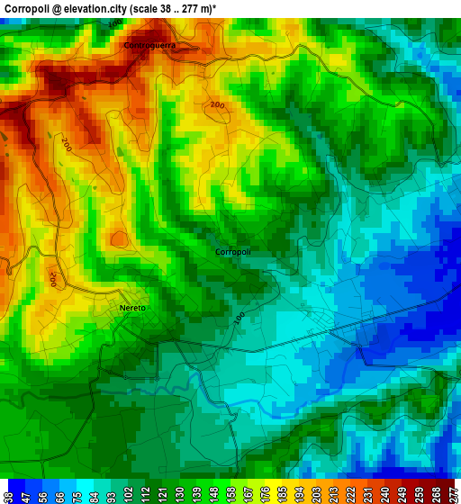 Corropoli elevation map