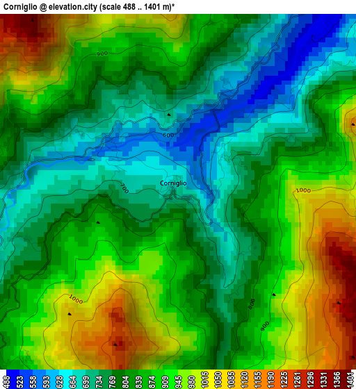 Corniglio elevation map