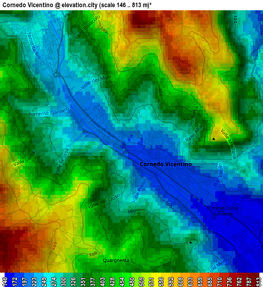 Cornedo Vicentino elevation map