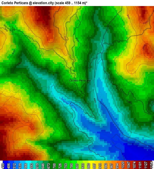 Corleto Perticara elevation map