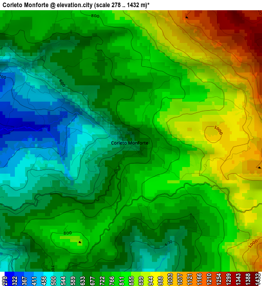 Corleto Monforte elevation map