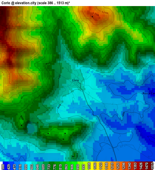 Corio elevation map