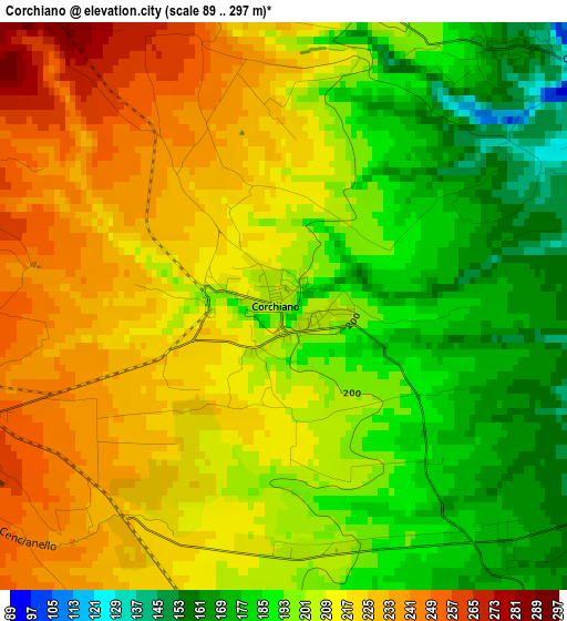 Corchiano elevation map