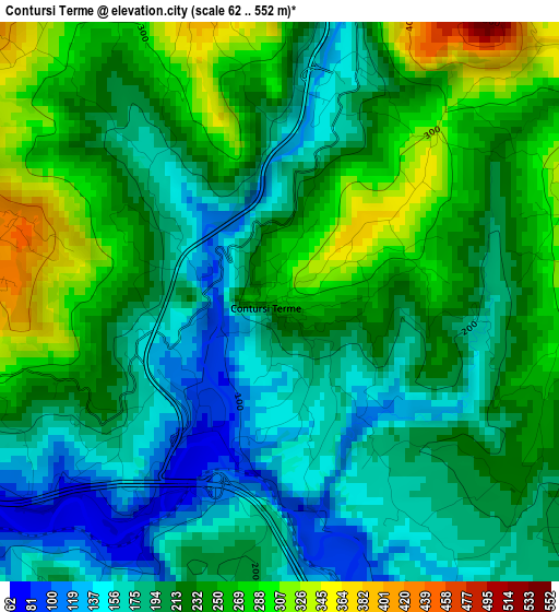 Contursi Terme elevation map