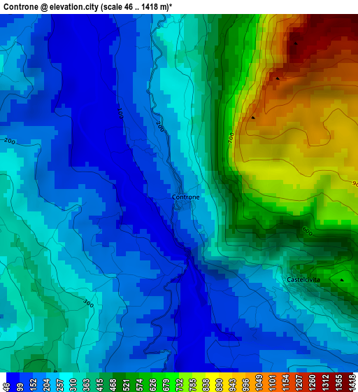 Controne elevation map