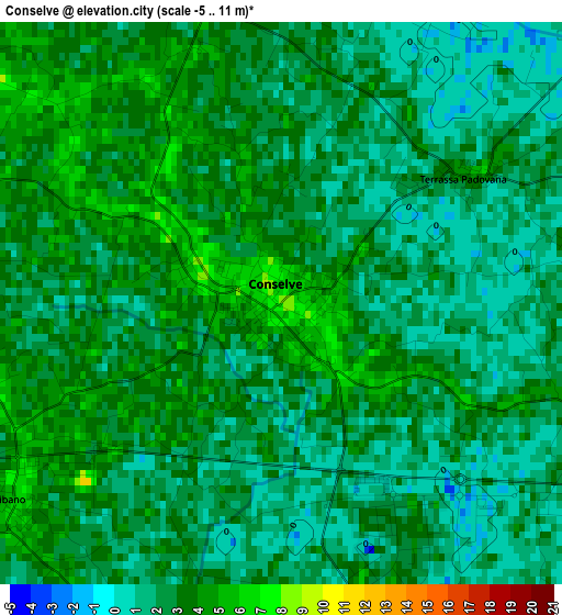 Conselve elevation map