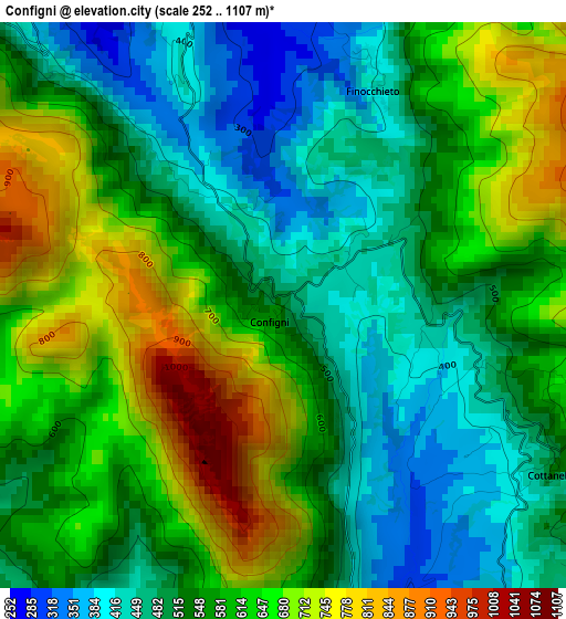 Configni elevation map