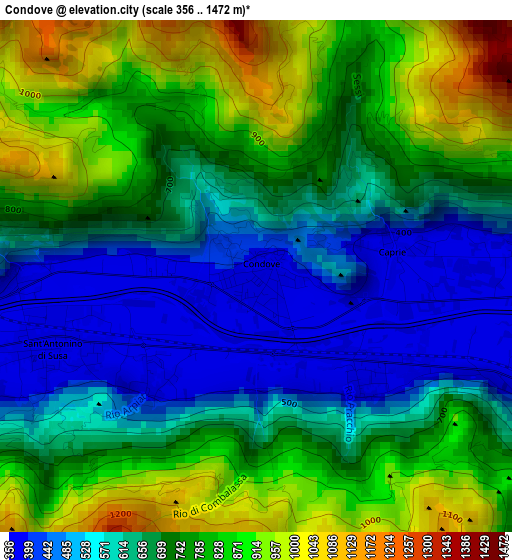 Condove elevation map