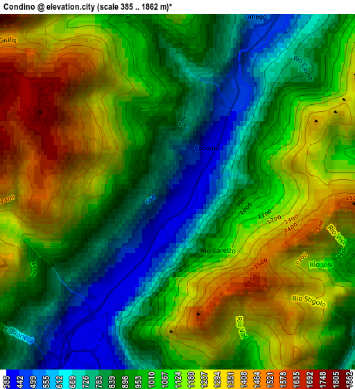 Condino elevation map