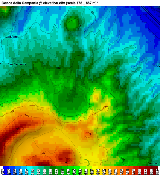 Conca della Campania elevation map