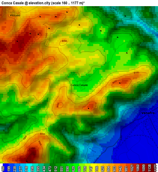 Conca Casale elevation map