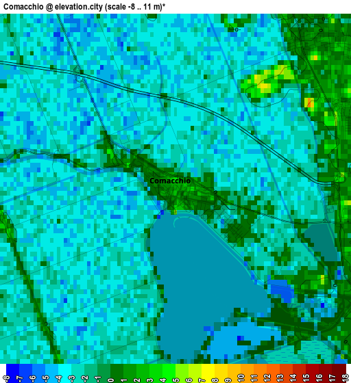 Comacchio elevation map