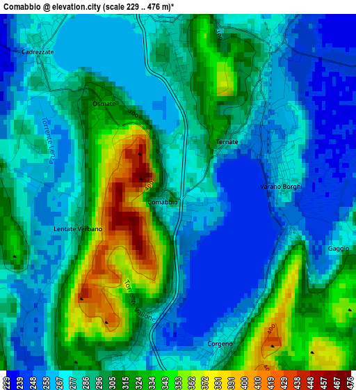 Comabbio elevation map