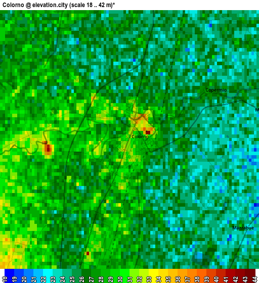 Colorno elevation map