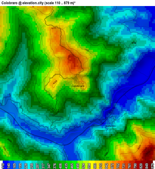 Colobraro elevation map