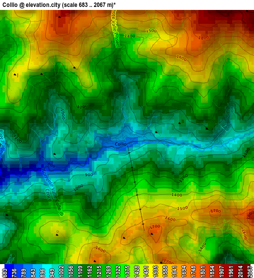 Collio elevation map