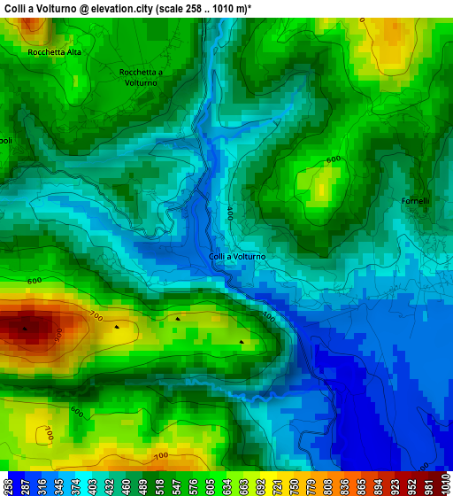 Colli a Volturno elevation map