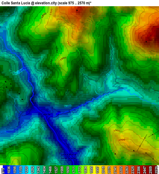 Colle Santa Lucia elevation map