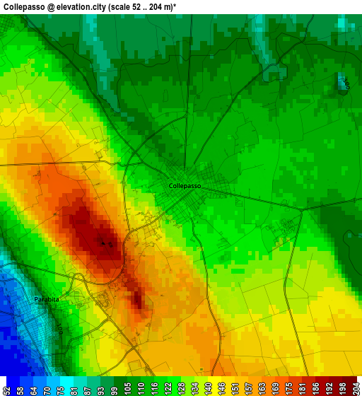 Collepasso elevation map