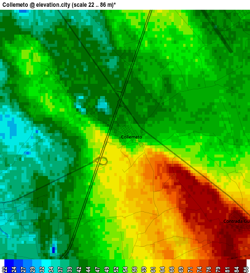 Collemeto elevation map