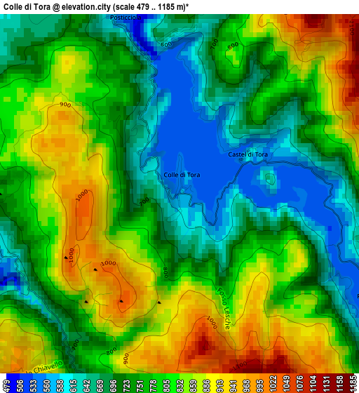 Colle di Tora elevation map