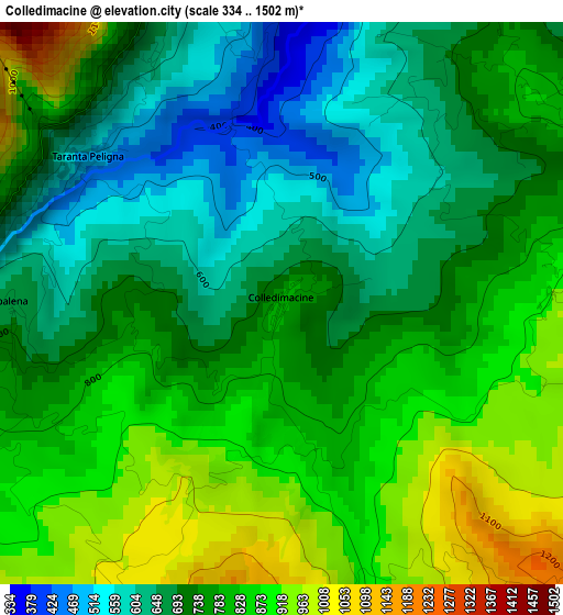 Colledimacine elevation map