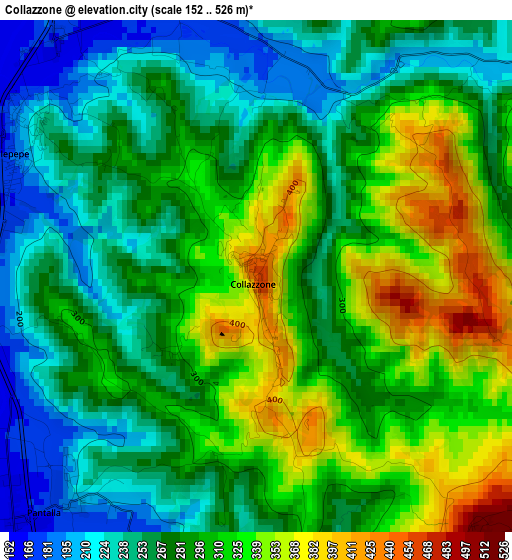 Collazzone elevation map