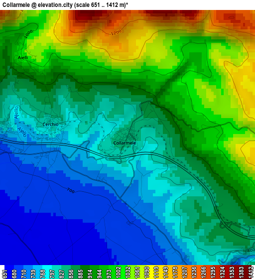 Collarmele elevation map