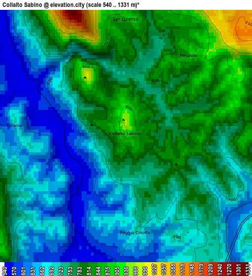 Collalto Sabino elevation map