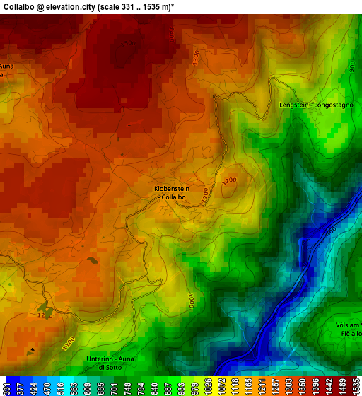 Collalbo elevation map