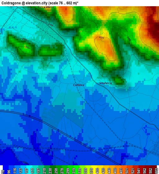 Coldragone elevation map