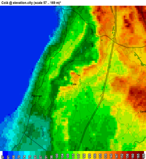 Colà elevation map