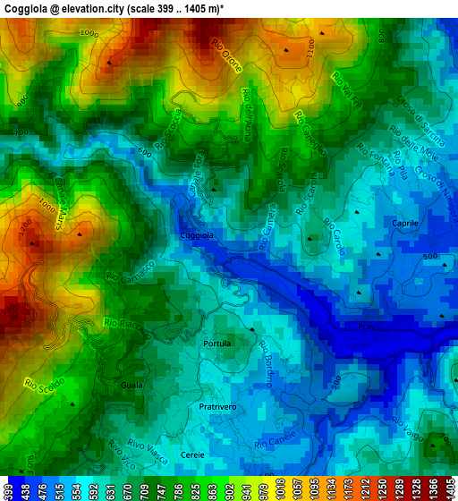 Coggiola elevation map