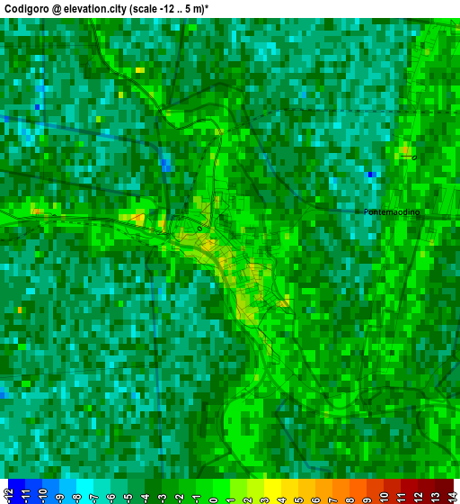 Codigoro elevation map