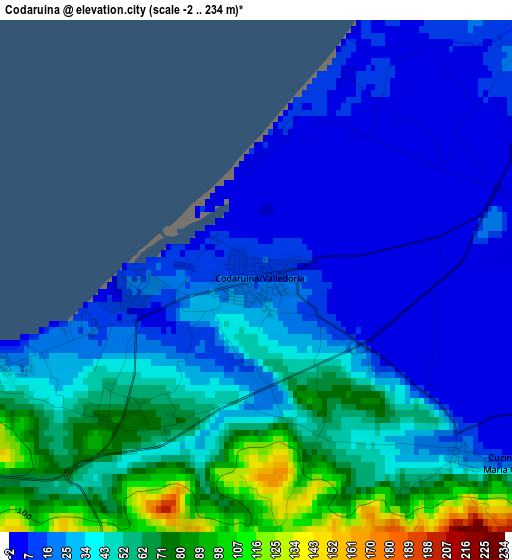 Codaruina elevation map