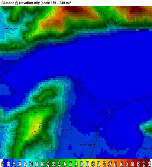 Clusane elevation map