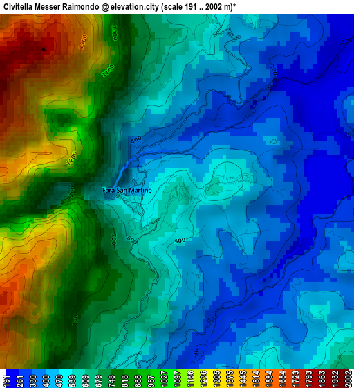 Civitella Messer Raimondo elevation map