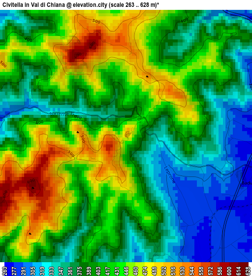 Civitella in Val di Chiana elevation map