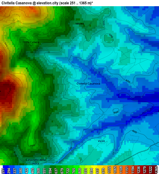 Civitella Casanova elevation map