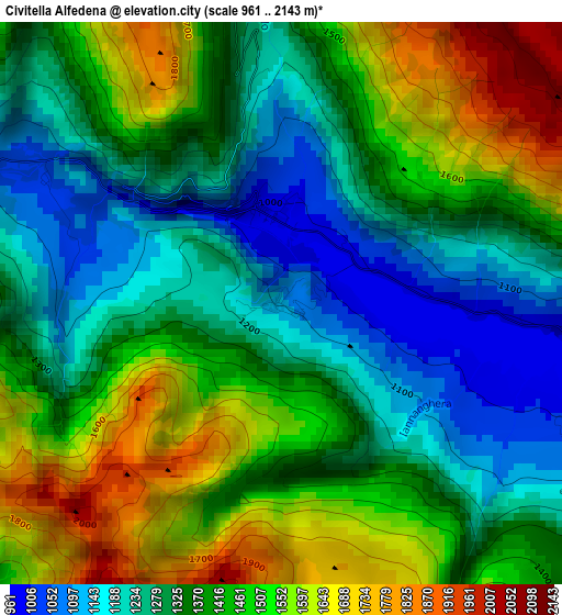 Civitella Alfedena elevation map