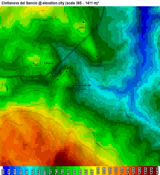 Civitanova del Sannio elevation map