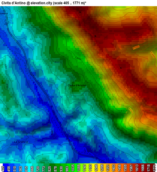 Civita d'Antino elevation map