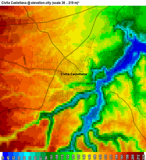 Civita Castellana elevation map