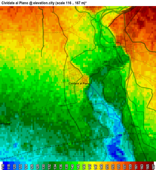 Cividate al Piano elevation map