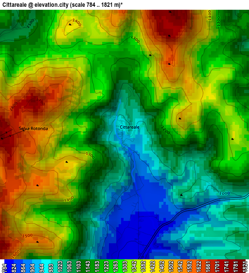 Cittareale elevation map