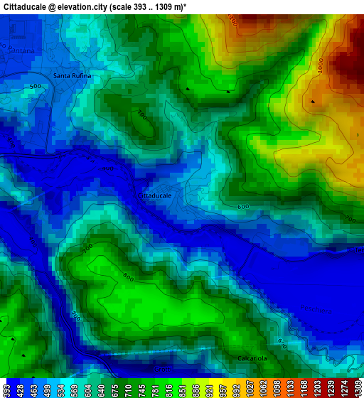 Cittaducale elevation map