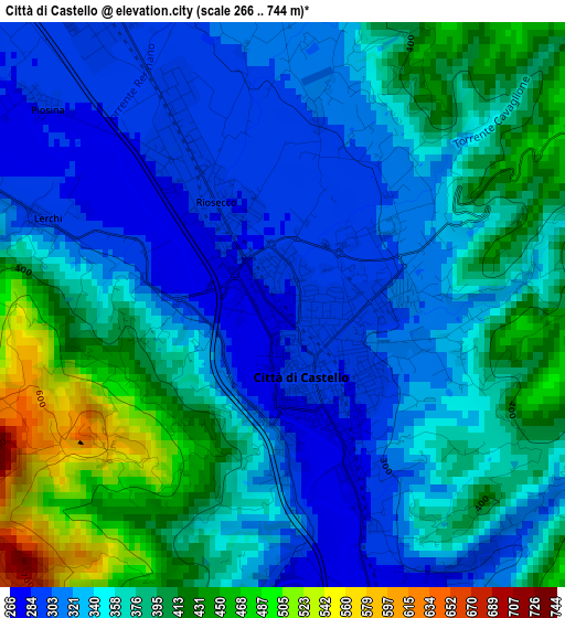Città di Castello elevation map