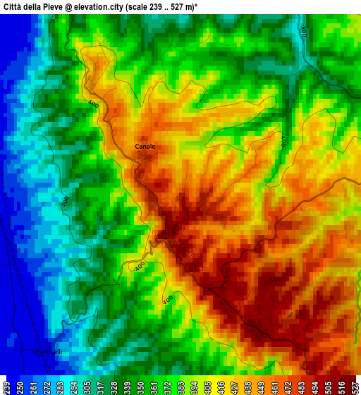 Città della Pieve elevation map