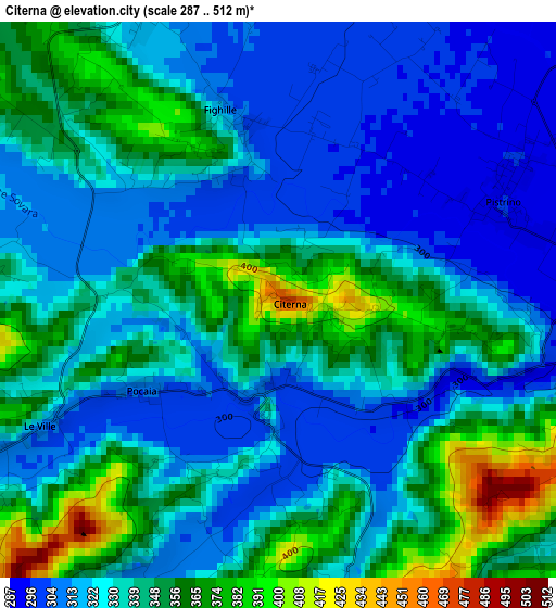 Citerna elevation map